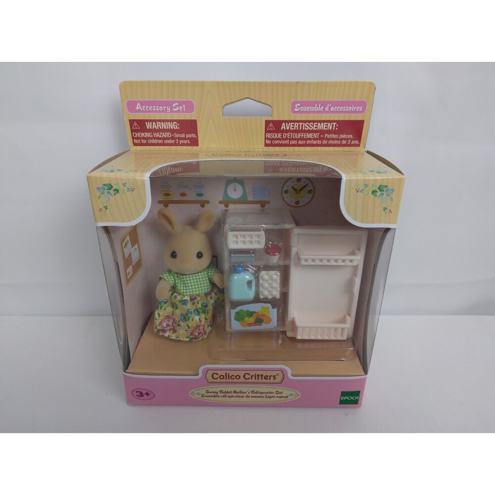 Calico Critters Sunny Rabbit Mother’s Refrigerator Set Kitchen Accessory Epoch - Picture 1 of 5